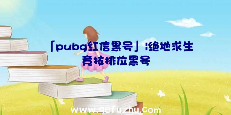 「pubg红信黑号」|绝地求生竞技排位黑号